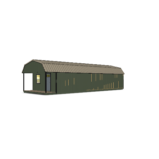 Lofted Barn with Porch 16x44